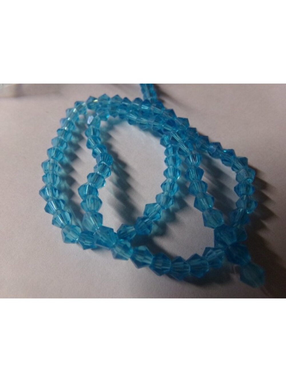 1 Strand Sky Blue Pearl Luster Plated Bicone Glass Beads
